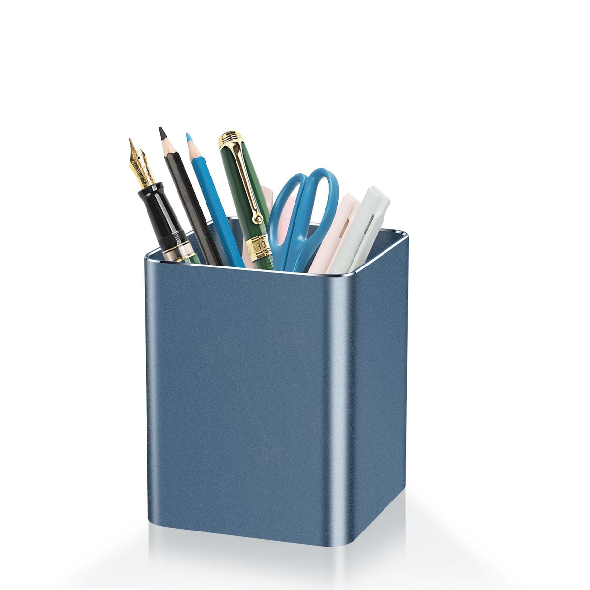 Pen holder, aluminum alloy waterproof pen holder, desktop simple and modern minimalist, multifunctional office supplies for families, kids and schools