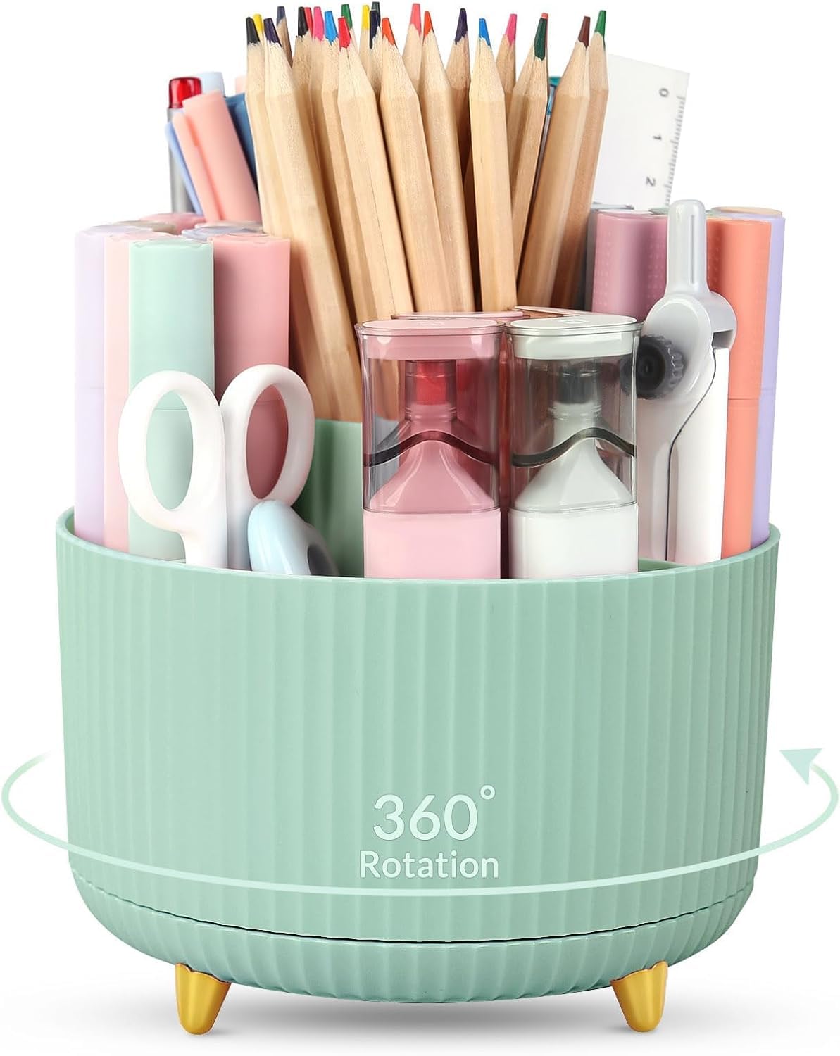 SKYDUE 360 Degree Rotating Desk Organizer, Pencil Pen Holder for Desk