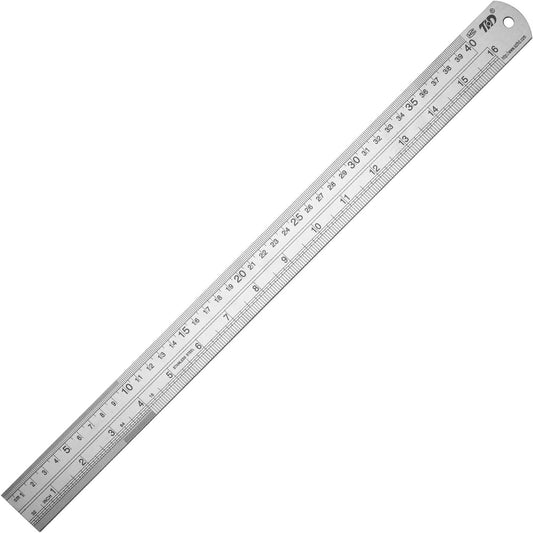 ZZTX Metal Ruler 16 Inches Stainless Steel 1 Pack