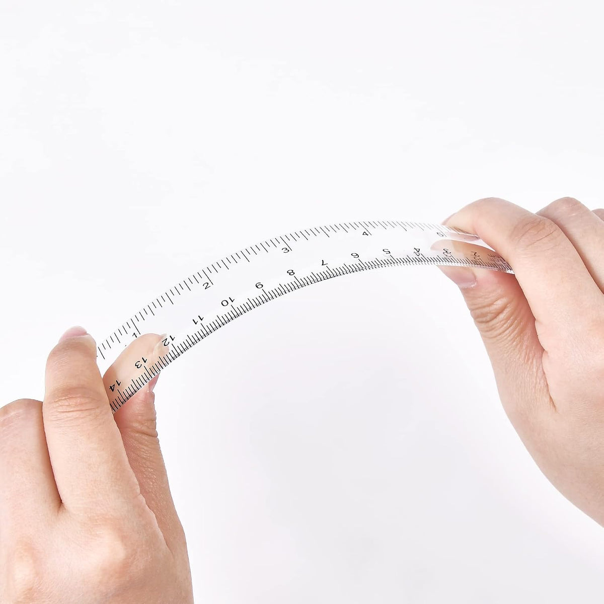 Unjoo Clear Plastic Ruler 6 Inch Straight Rulers, for School, Office, 2pcs
