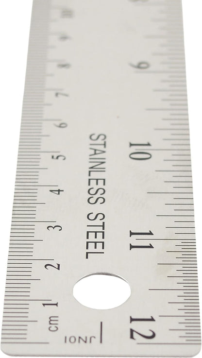 Westcott 10415 Stainless Metal Ruler with Non-Slip Cork Base, 12-Inch