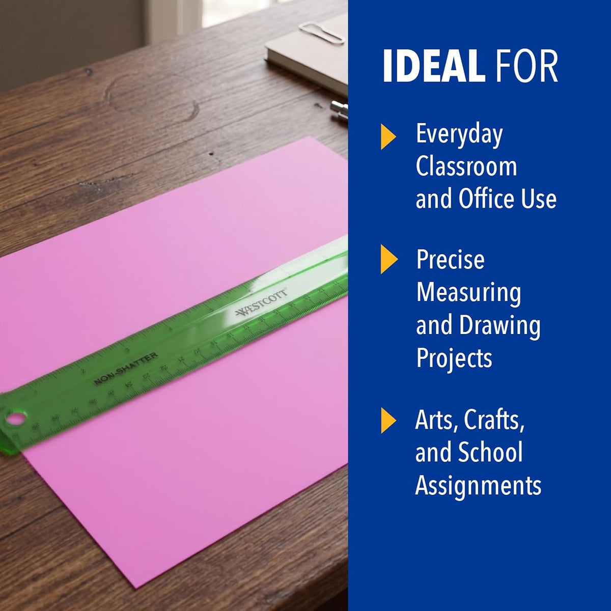 Westcott Shatterproof Ruler, 12-Inch, Green, 16012