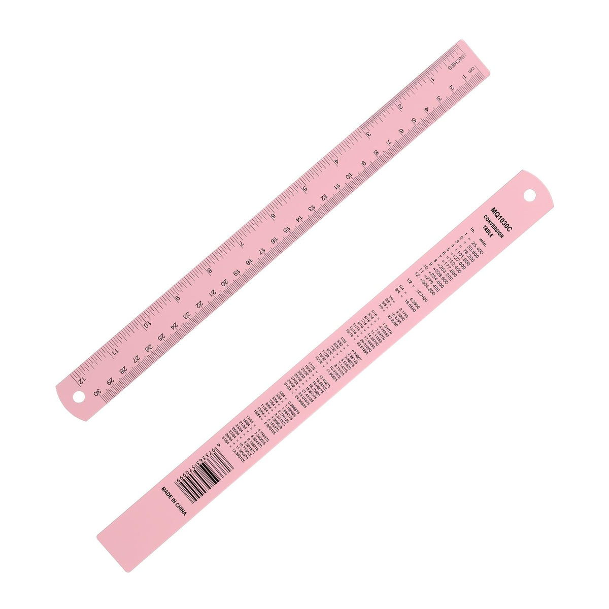 PATIKIL 30cm/12 inch Metal Ruler, Aluminum Alloy Metric Ruler with Inches and Centimeters Precision Measuring for Office Engineering Drafting, Purple