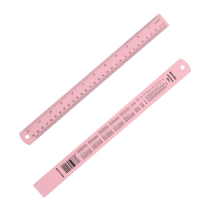 PATIKIL 30cm/12 inch Metal Ruler, Aluminum Alloy Metric Ruler with Inches and Centimeters Precision Measuring for Office Engineering Drafting, Purple