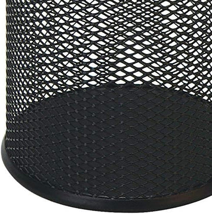 HSYMQ Black Pen Holder Cup for Desk, Pencil Cup Holder, Black Wire Mesh Pen Cup for Desk Office Pen Organizer