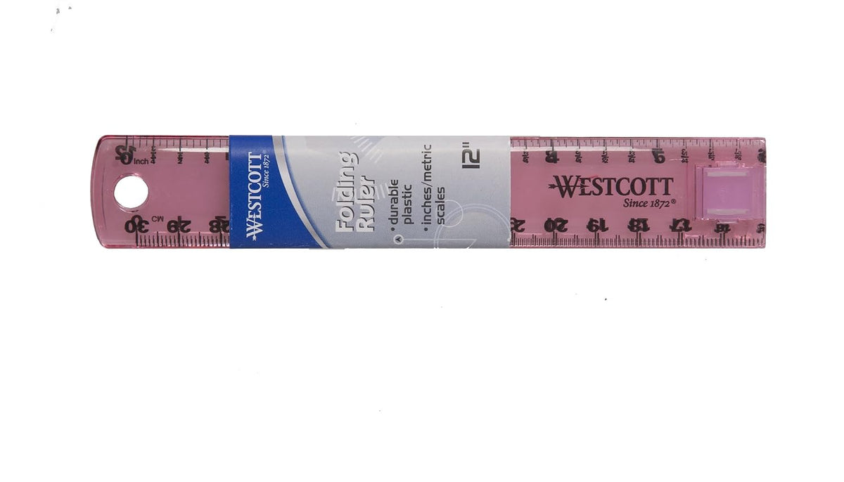 Acme Westcott Plastic Folding Ruler, Colors Vary (15390)