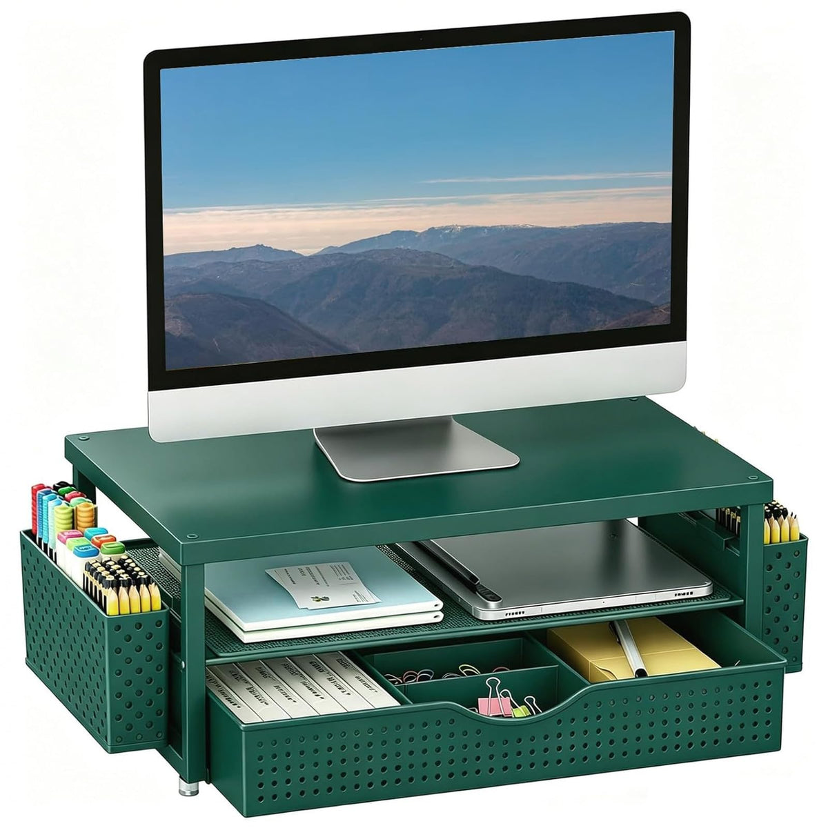 gianotter Monitor Stand with Drawer and 2 Pen Holders