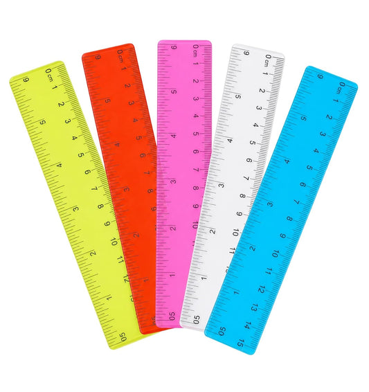 5 Pcs Mini Ruler, 6 inch Ruler See Through with Inches & Centimeters