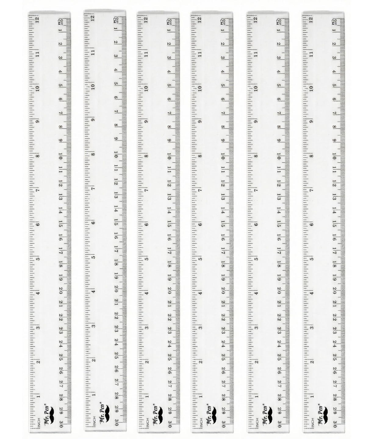 Mr. Pen- Plastic Rulers, 12 Inch, 3 Pack, Easy-to-Read Markings