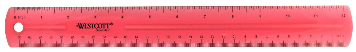 Westcott 16024 Jeweltone Plastic Ruler, 12-Inch, Purple