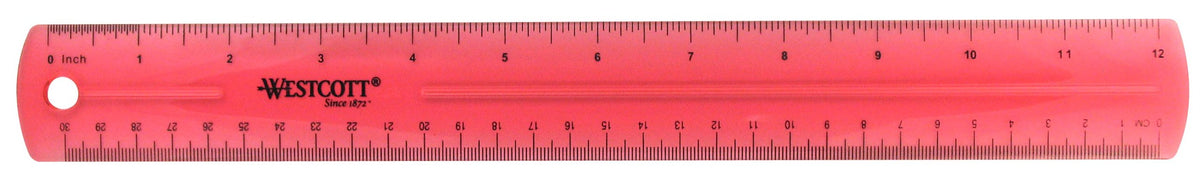 Westcott 12-Inch Flexible Shatterproof Rulers, Flexible Design with Easy-to-Read Markings, for Home, Office, Classroom, Back to School, School Supplies, 4 Pack