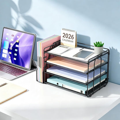 gianotter 4-Tier Paper Organizer With Magazine Holder