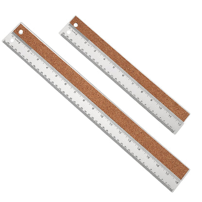 Metal Ruler 6+12 Inch Stainless Steel Ruler with Cork Backing