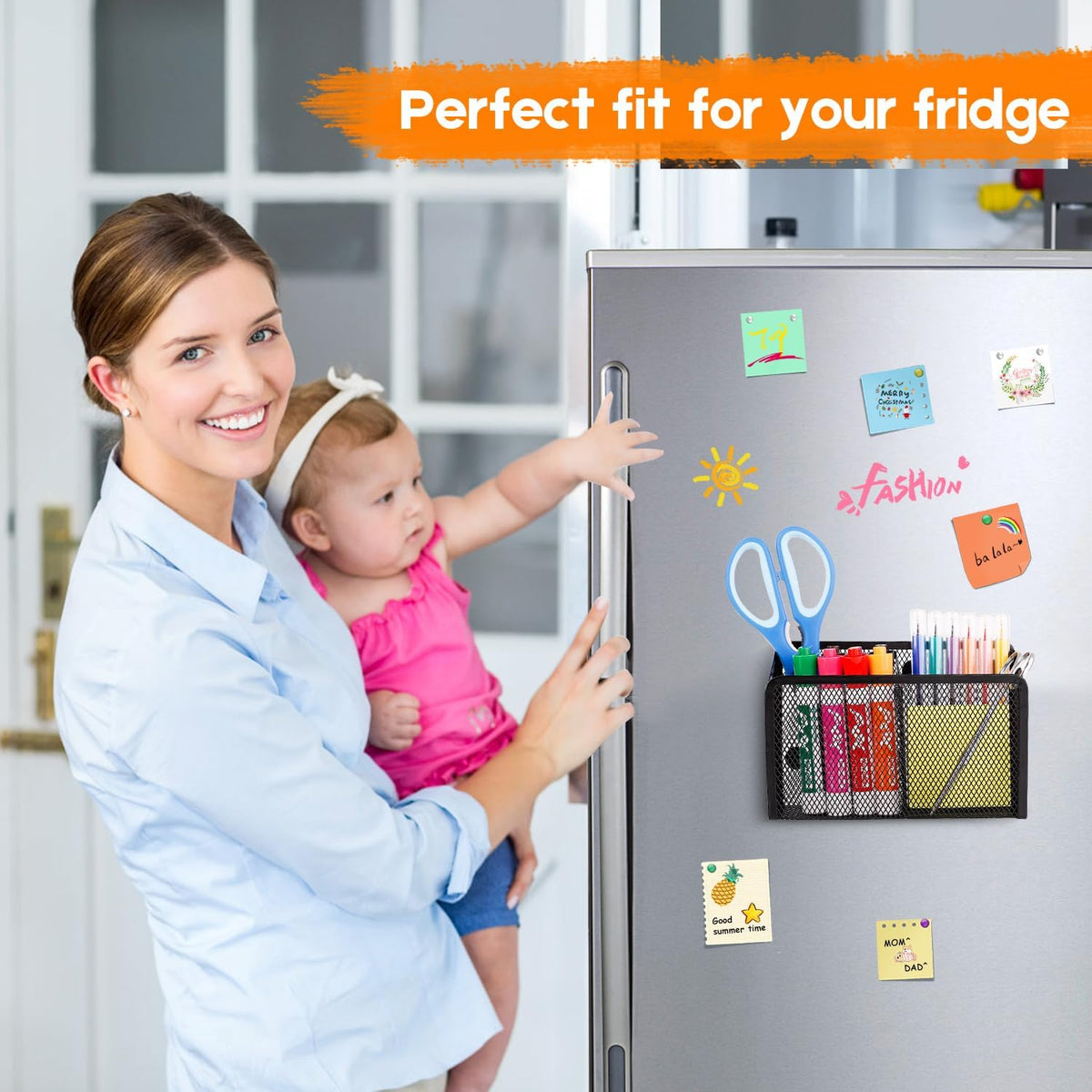 Magnetic Pencil Holder Whiteboard Pen Holder Locker Accessories (2-Slot*1)