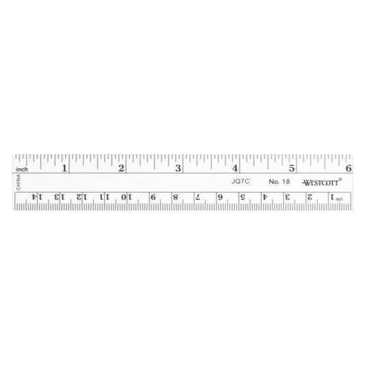Westcott 6-Inch Flexible Metric Ruler, Clear