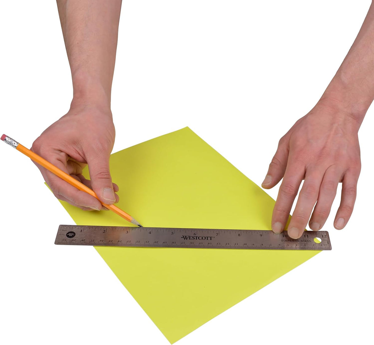 Westcott 10415 Stainless Metal Ruler with Non-Slip Cork Base, 12-Inch
