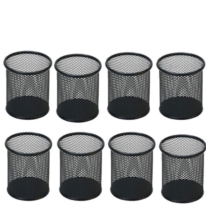 Pen Holder Pencil Holder Mesh Metal Pen Cup Holder Pencil Cup Holder for Desk Office Home Pen Organizer Black, 6 Pack