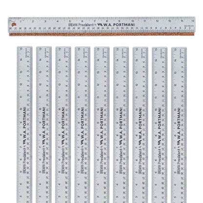 WA Portman Metal Ruler 12'', Metric Edge Corkback Stainless Steel Ruler