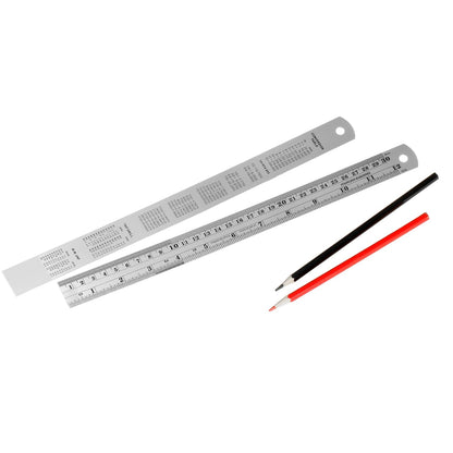 3PCS 12 Inch Metal Ruler,Stainless Steel Rulers with Inch and Metric Graduations ，Suitable for Engineering Drawings and Offices Family