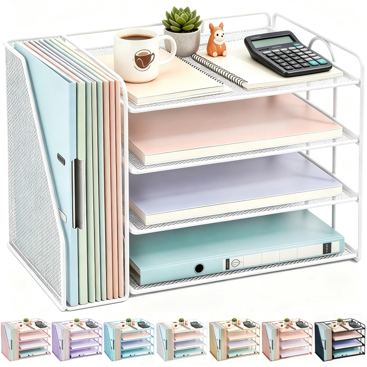 gianotter 4-Tier Paper Organizer With Magazine Holder