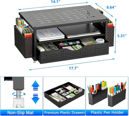 gianotter Monitor Stand with Drawer and 2 Pen Holders