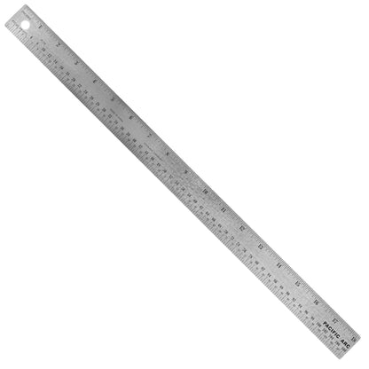 Pacific Arc Stainless Steel Ruler with Inch and Pica Measurements, 12 Inches Cork Backed