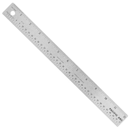 Pacific Arc Stainless Steel Ruler with Inch and Pica Measurements, 12 Inches Cork Backed