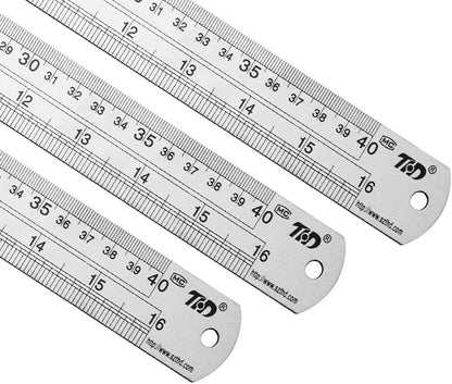 ZZTX Metal Ruler 16 Inches Stainless Steel 1 Pack
