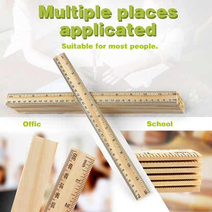 ZZTX 3 Pack Wooden Ruler 12 Inch（30 cm)