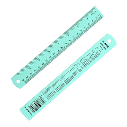 PATIKIL 30cm/12 inch Metal Ruler, Aluminum Alloy Metric Ruler with Inches and Centimeters Precision Measuring for Office Engineering Drafting, Purple