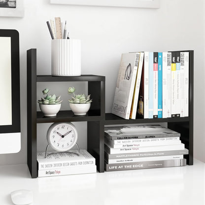 Jerry & Maggie - Desktop Organizer Office Storage Rack Adjustable Wood Display Shelf | Birthday Gifts - Toy - Home Decor | - Free Style Rotation Display - True Natural Stand Shelf (White)