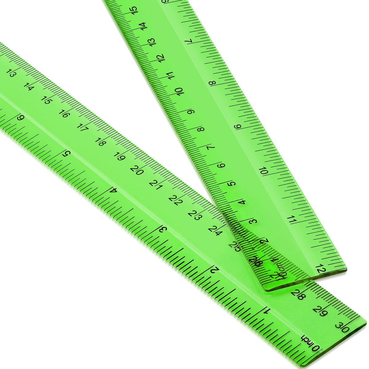 EBOOT 2 Pack Plastic Ruler Straight Clear Measuring Tool, Pink, 12 Inch