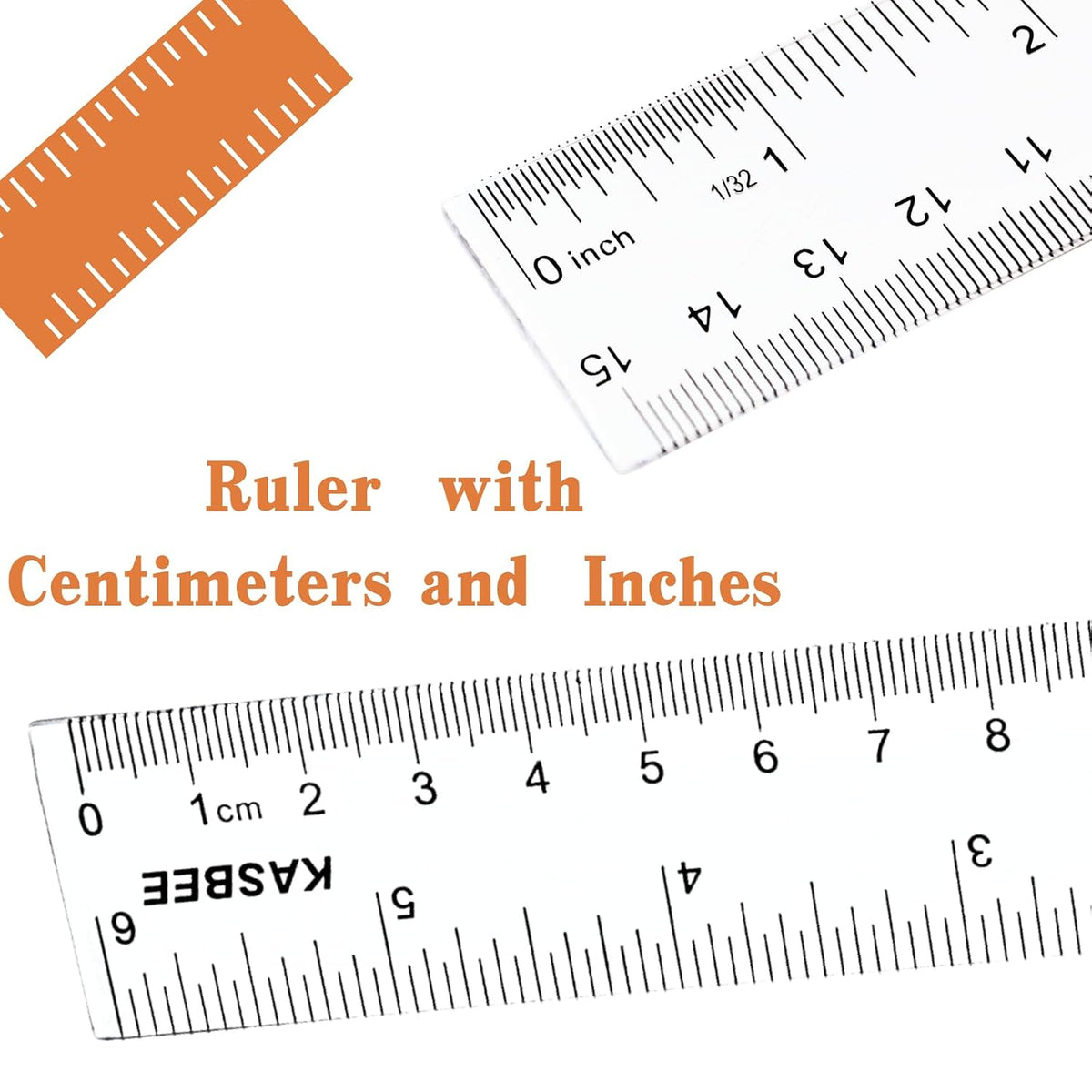6 Inch Ruler, Clear Plastic Ruler, 2PCS