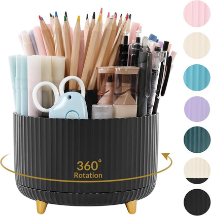 SKYDUE 360 Degree Rotating Desk Organizer, Pencil Pen Holder for Desk