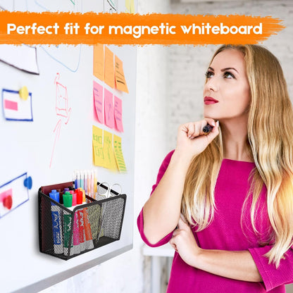 Magnetic Pencil Holder Whiteboard Pen Holder Locker Accessories (2-Slot*1)
