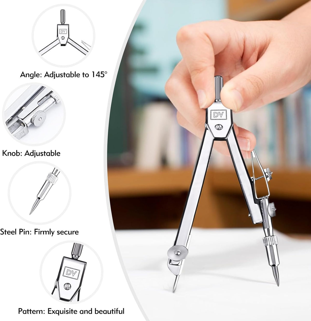 3 Pcs Clear Protractor and Compasses Set, Plastic Clear Ruler 12 Inch