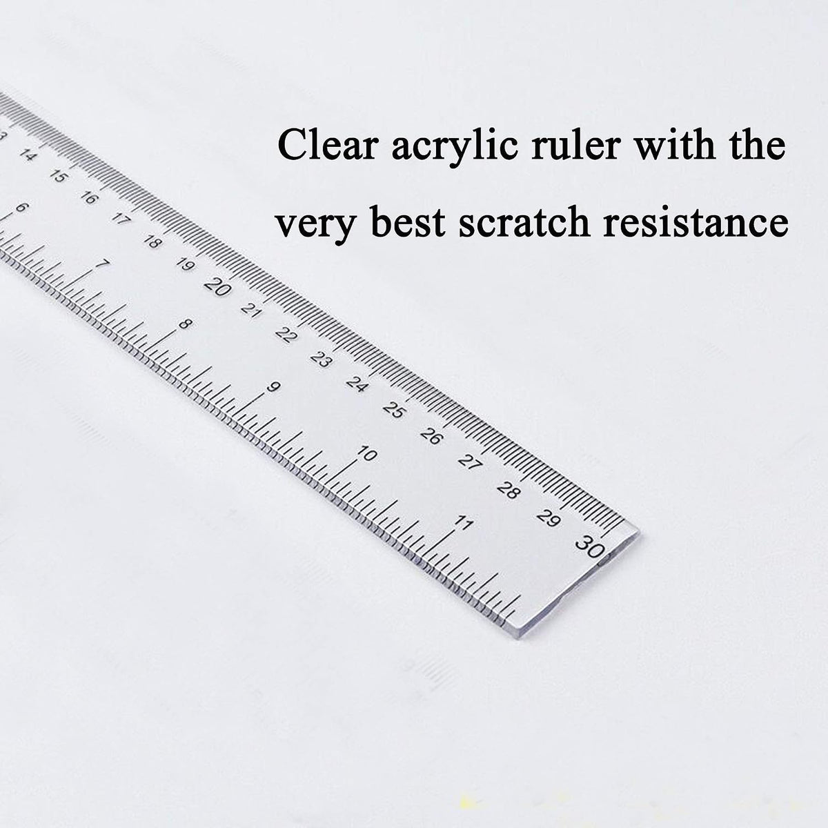Ruler 12 inch 6 inch Rulers for Kids Plastic Clear Ruler Bulk for Classroom School Must Haves Supplies Tools Elementary Ruller with Centimeters (2pcs Clear (6 Inch+12 Inch))