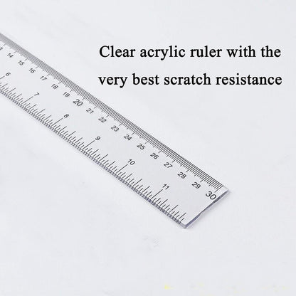 Ruler 12 inch 6 inch Rulers for Kids Plastic Clear Ruler Bulk for Classroom School Must Haves Supplies Tools Elementary Ruller with Centimeters (2pcs Clear (6 Inch+12 Inch))