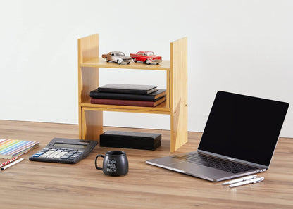 RoyalHouse Natural Bamboo Desktop Organizer, Attractive Design, Stand Shelf for Books, Accessories and More, Home D?cor, Ideal Gift for Family & Friends