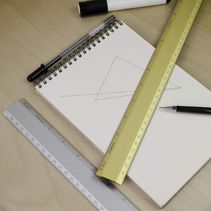 Alumicolor Aluminum Desk Ruler, 12IN, Gold