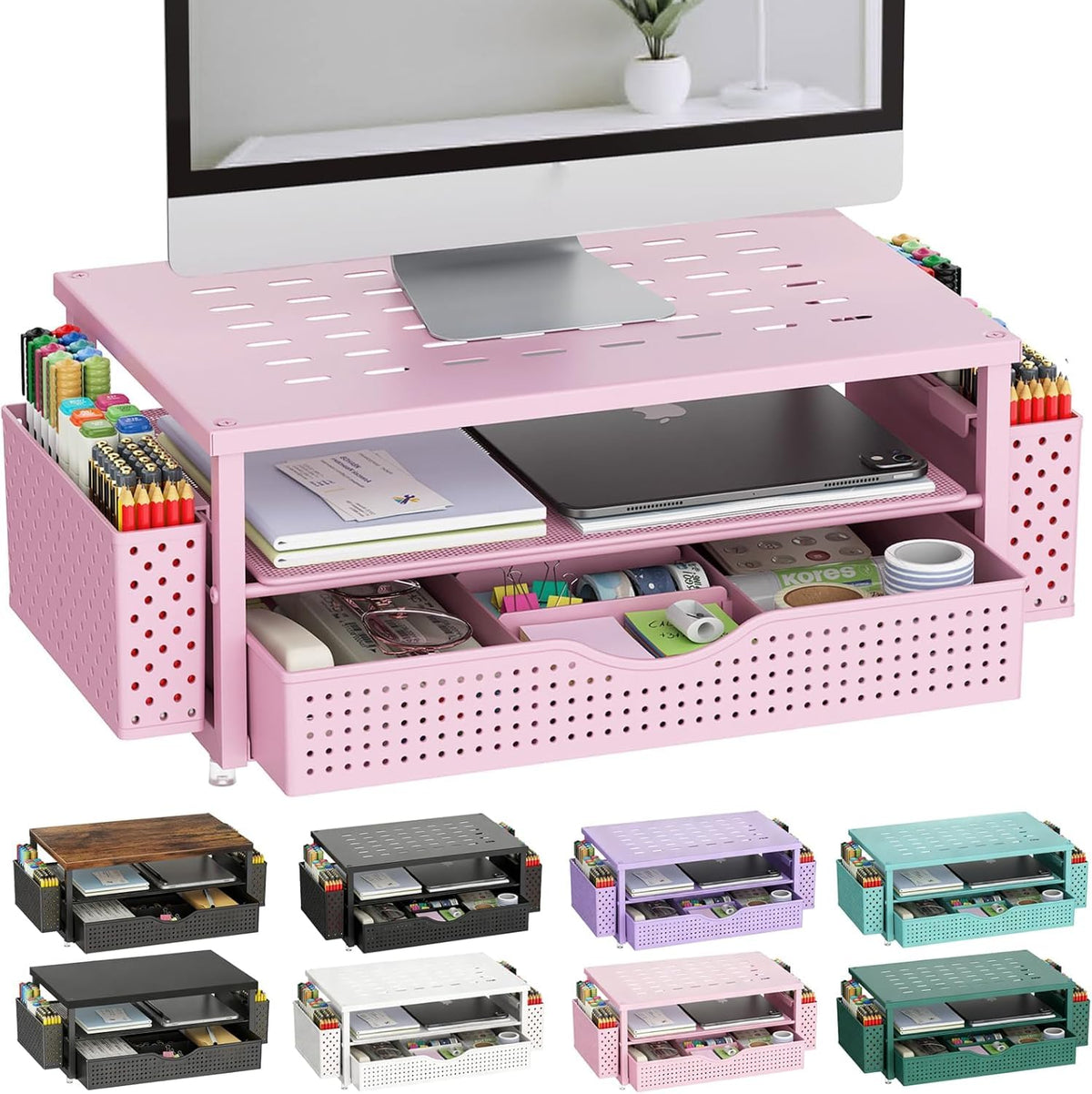gianotter Monitor Stand with Drawer and 2 Pen Holders