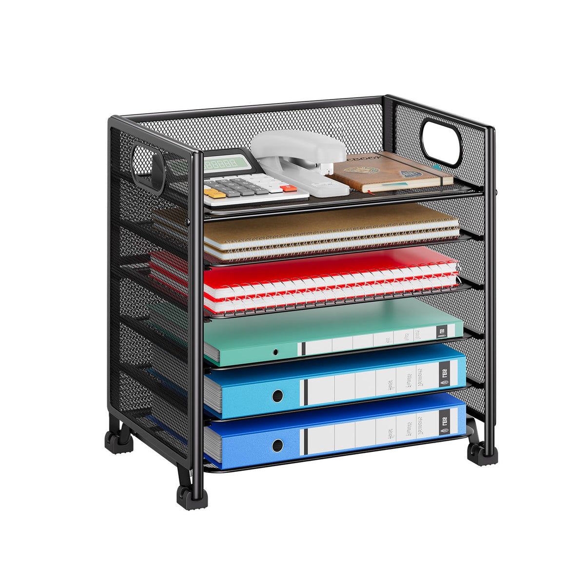 Simple Trending 5-Tier Paper Tray Organizer, File Organizer for Desk, Black