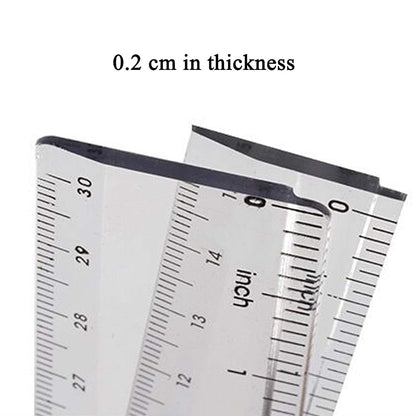 Ruler 12 inch 6 inch Rulers for Kids Plastic Clear Ruler Bulk for Classroom School Must Haves Supplies Tools Elementary Ruller with Centimeters (2pcs Clear (6 Inch+12 Inch))
