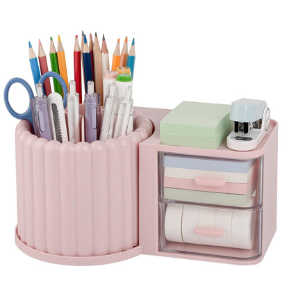 Anyoifax Rotating Pen Holder for Desk Removable Pencil Cup, Small White
