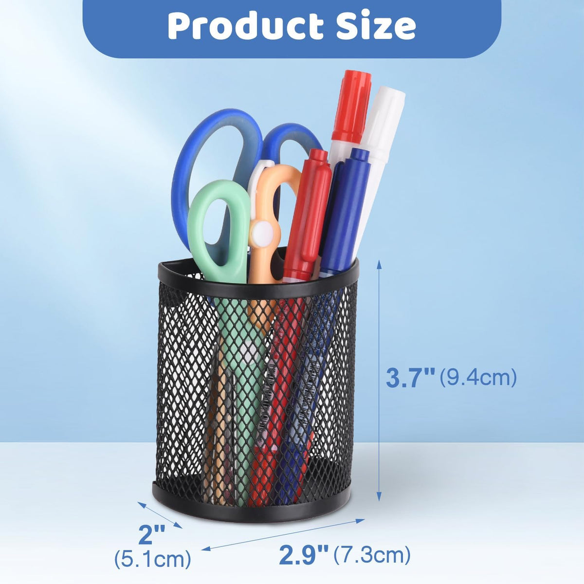 LUCYCAZ 2 Pack Magnetic Pencil Holder, Metal Stainless Steel Pen Basket