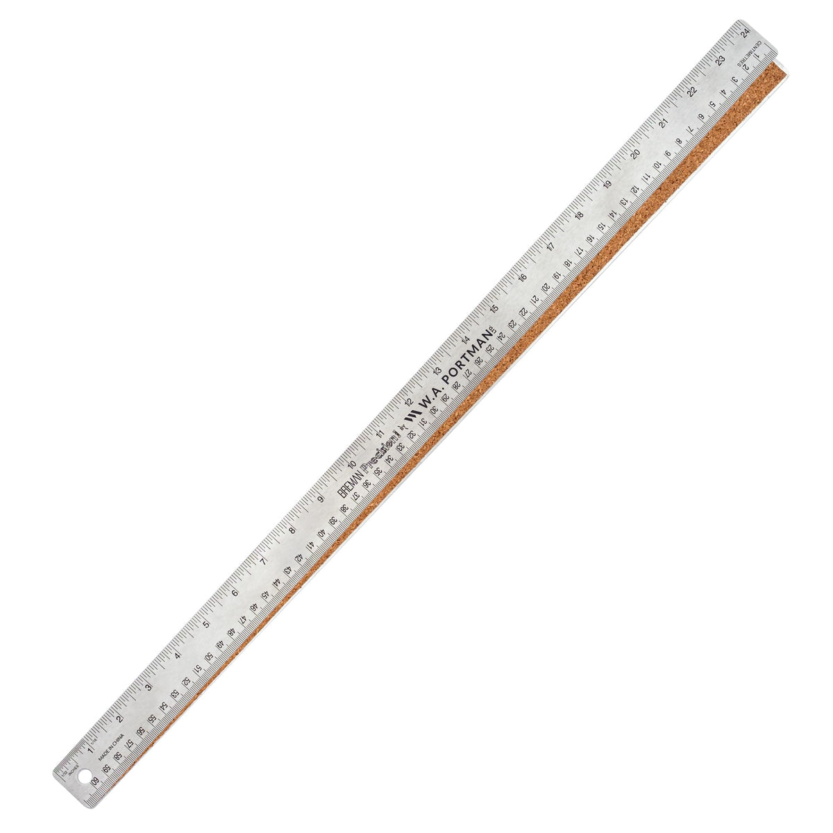 WA Portman Metal Ruler 12'', Metric Edge Corkback Stainless Steel Ruler