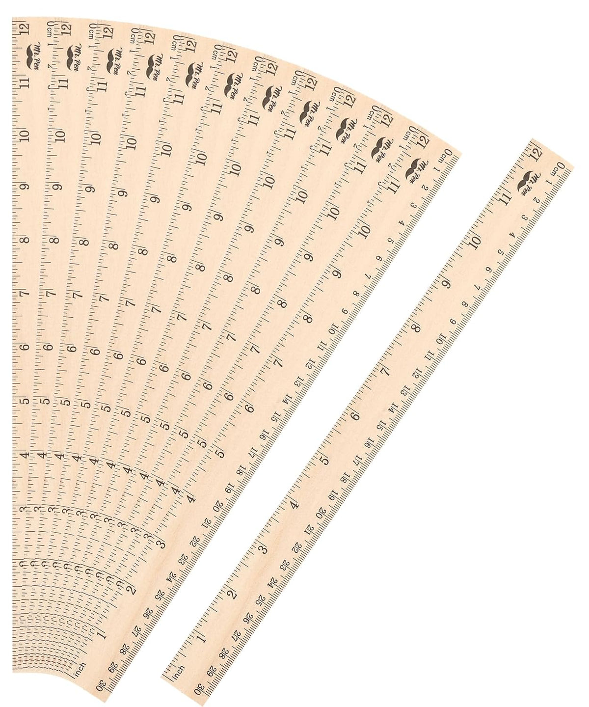 Mr. Pen- Wooden Rulers, 12 Inch, 12 Pack, Inches & Centimeters, Durable Wood Measuring Rulers Bulk for School, Office, Crafting, Drawing, Classroom Supplies & Student Use