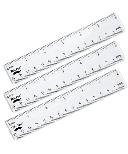 Mr. Pen- Plastic Rulers, 12 Inch, 3 Pack, Easy-to-Read Markings