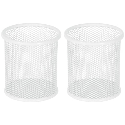 EasyPAG Pencil Holder for Desk, 2 Pack Metal Pen Organizer, Mesh Pencil Cup Organizer for Home, Office, Classroom, School, Black