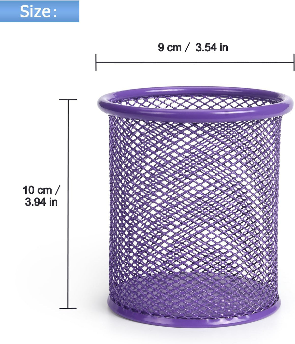 Tamaki Pen Holder Cup for Desk, Wire Mesh Pencil Cup Holder, Purple